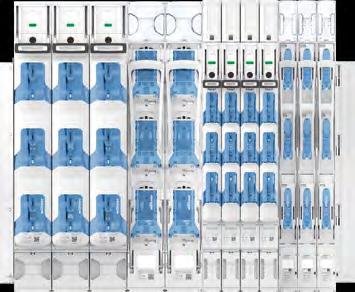 Pojistkové odpojovače pro 185 mm systém přípojnic - QUADRON 185Power Pro nožové pojistky velikosti NH00 - NH3a jmenovité y až do 630 A Odpojení obou konců pojistky najednou Jednoduchá výměna pojistek