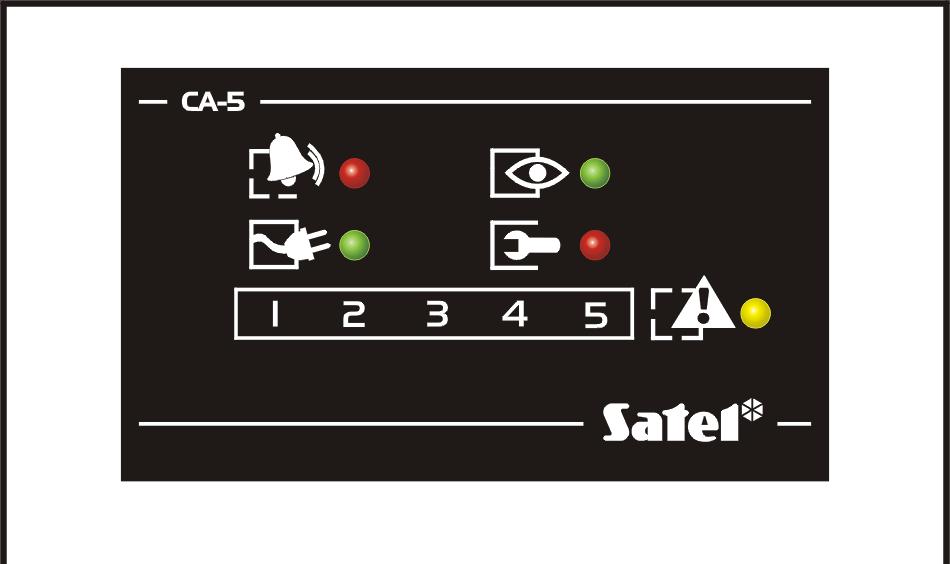 CA-5 SATEL 3 4. OVLÁDÁNÍ Tento manuál obsahuje popis ovládání zabezpečovací ústředny CA-5 pomocí klávesnic.