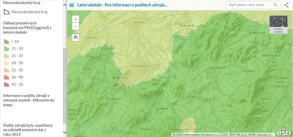 V případě, že zanedbáme skutečnost, že ne všechny čtverce mají pro území města Kopřivnice stejnou váhu (jen 16 čtverců plně pokrývá území města, ostatní čtverce jen částečně), můžeme hodnotit