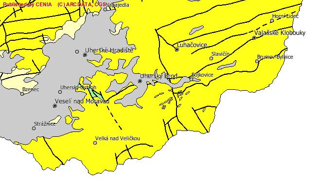 Geologie 3 2 1 2 4 1 třetihorní horniny alpínsky zvrásněné (pískovce, břidlice) 2 druhohorní