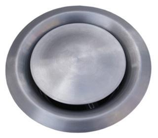 Tanierový ventil nerezový, univerzálny TVNU Vzduchové ventily sa môžu používať na prívod i na odvod vzduchu.