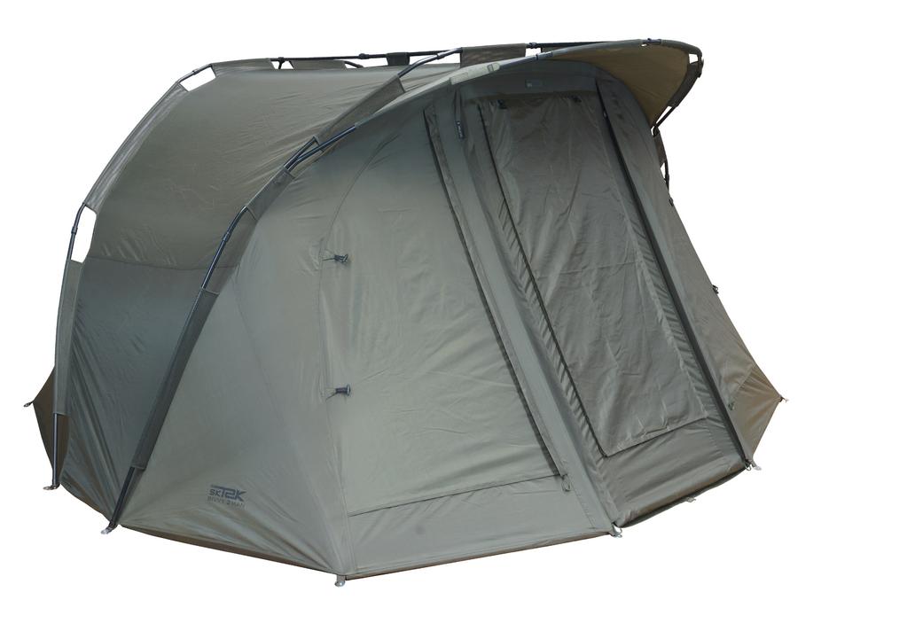 SK-TEK 2 MAN BIVVY NOVINKA 5 000 mm vodní sloupec, s 210 PU polyesterovým podlepením Lehké pěti-sekční 16 mm 6061 hliníkové tyče Velký kšilt