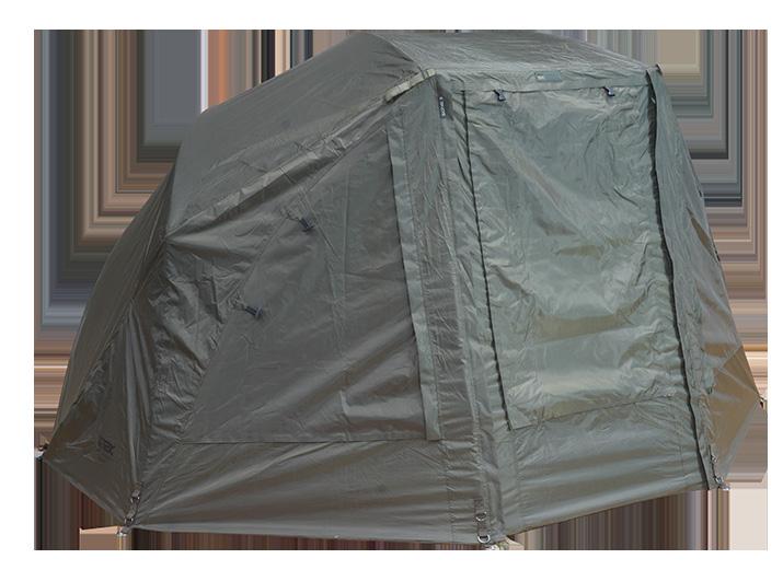 6 kg SK-TEK 60 BROLLY FRONT Lehký a snadno připevnitelný přední panel pro 60 Brolly Kompatibilní s většinou deštníkových přístřešků Dvojitý zip umožňuje otevírání dveří shora 3 varianty oken (plné,