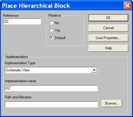 BMPS, simulace v OrCadPSpice 1 na úrovni schématického editoru Dalibor Biolek, 25-21 - Nejprve vytvoříme hierarchický blok. Klikneme na ikonu (potvrdíme OK):.