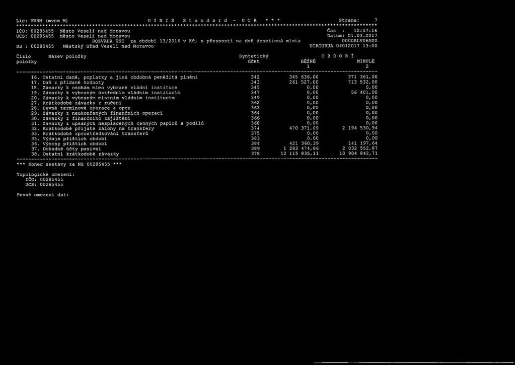 Lic: MVNM (mvnm M) G I N I S S t a n d a r d - U C R * * Strana: 7 ************************************************************** ********************* *********************** * ****** **** **'**