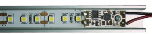 vypínače do ALU profilů Vypínač / stmívač do ALU profilů, dotykový kapacitní senzor - dotykem na kteroukoliv část proflu dojde k sepnutí/vypnutí osvětlení delším dotykem možno nastavit intenzitu