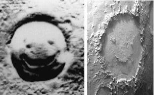 Galle Crater (134 míľ široký), "Happy Face kráter,