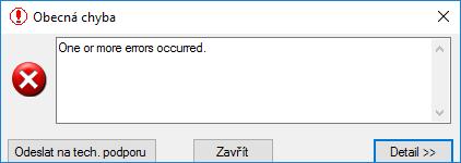 2.3 MOŽNÉ CHYBY 2.3.1 Obecná chyba V případě špatného nastavení proxy ve vašem internetovém prohlížeči, resp.