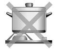 Použití varné desky vaření: Nevhodné postupy: Nepoužívejte malé nádoby na velké hořáky.