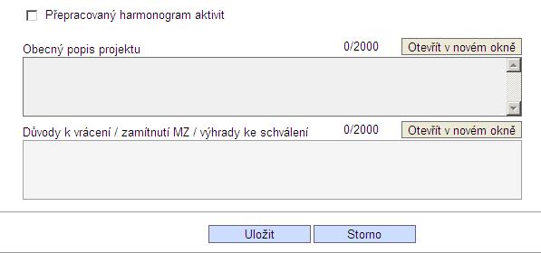 Stisknutím tlačítka Načíst data z MONIT7+ se automaticky naplní informace o vašem projektu na právě založené monitorovací zprávě a zaktivní se také tlačítko Načíst náklady z MONIT7+ a Načíst vybrané