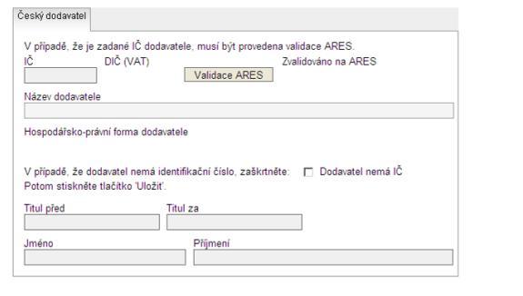 V případě více výherních dodavatelů, je potřeba každého dodavatele postupně založit pomocí tlačítka Nový záznam a Uložit.