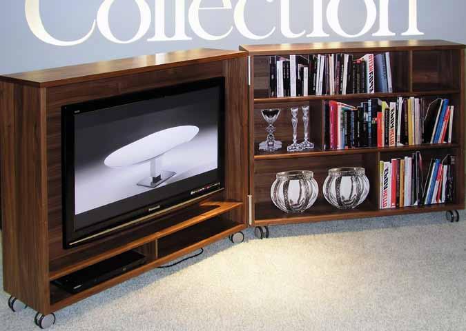 Televizní skříňka Princip kufru, popsaný v předchozí kapitole, využila i německá společnost Die Collection pro solitérní úložný nábytek, který je kombinací televizní