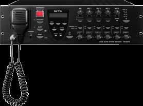 řídící ústředny VM-30VA/VM-3360VA Řídící ústředna systému výkon 0W nebo 360W/100V 6 zón s individuální regulací hlasitosti Provozní a evakuační logické vstupy a výstupy Dohled nad