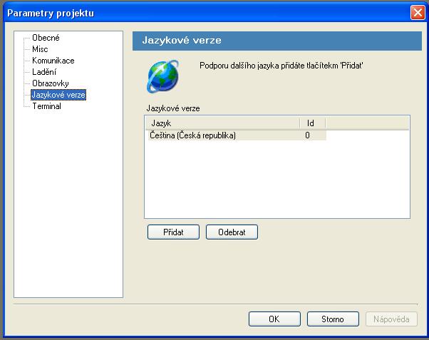 Parametry projektu