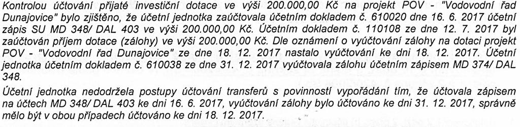 Návrh usnesení č. 9/3/2018: Zastupitelstvo obce Dunajovice bere na vědomí Zprávu o výsledku přezkoumání hospodaření za rok 2017 obce Dunajovice IČO 00512974 Usnesení č. 9/3/2018 bylo schváleno.