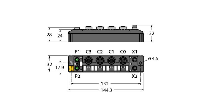 PROFINET stanice, EtherNet/IP stanice nebo Modbus TCP slave integrovaný ethernet přepínač 10 Mbps / 100 Mbps připojení na ethernet: 2x 4pinový M8 pouzdro vyztužené skleněnými vlákny testováno na