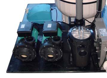 masážní čerpadla, elektrický ohřev, ovládací skříňka s hlavním vypínačem a ovládáním okruhu vytápění, filtrace  Ozonový generátor Digitální ovládací panel