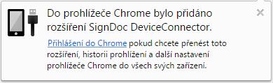 4. Chrome by měl zobrazit potvrzující hlášku o tom, že rozšíření bylo v pořádku přidáno 5.