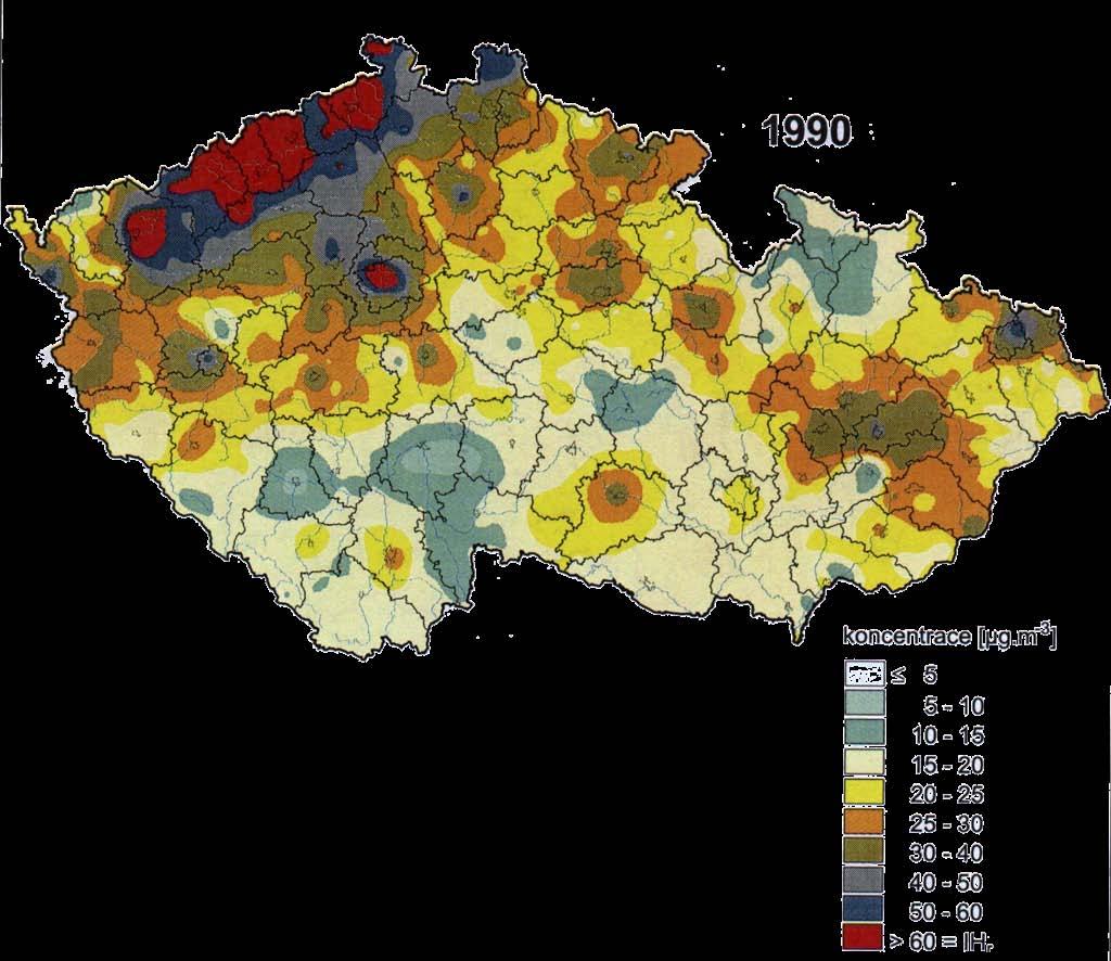 KONCENTRACE OXIDU SIŘIČITÉHO V OVZDUŠÍ