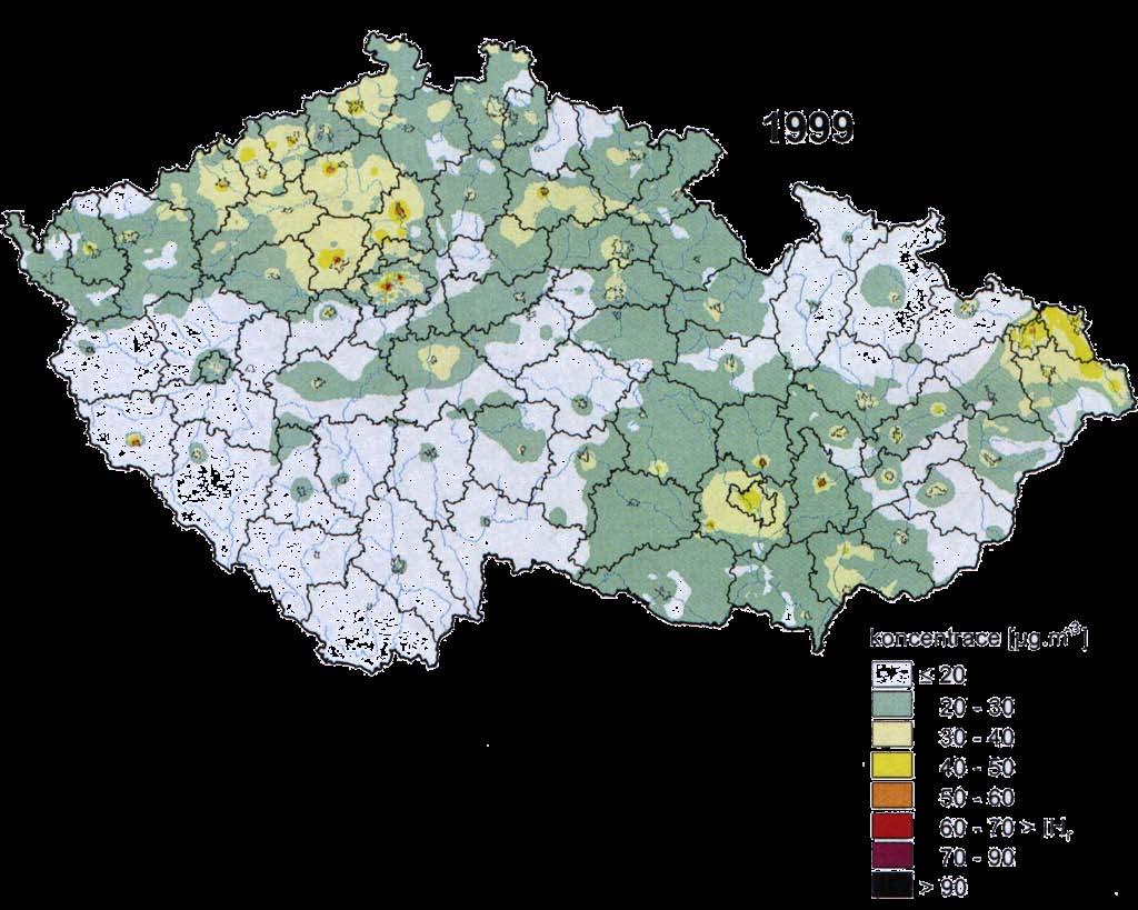 KONCENTRACE PRAŠNÉHO AEROSOLU (1999)