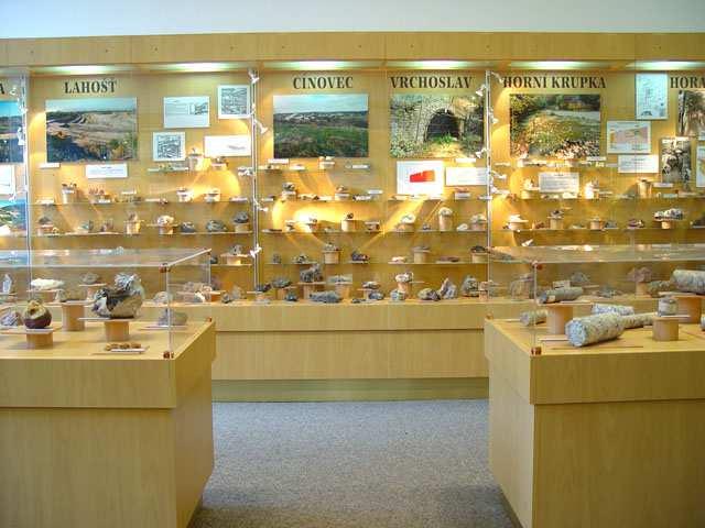 hornin a minerálů. Tyto minerály pocházejí jak ze sbírek Oblastního muzea v Mostě, tak od soukromých sběratelů.