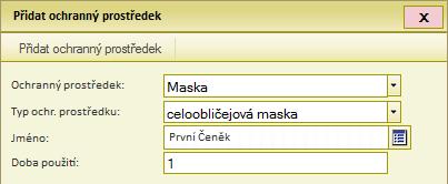 Modul Zpráva o zásahu (ZOZ) Seznam ZOZ Obrázek 82: výběr ochranného prostředku Obrázek 83: ochranné prostředky užité při zásahu Seznam ochranných prostředků je možné definovat také univerzálním