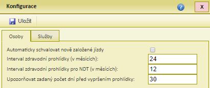 Nastavení aplikace Nastavení pro ZOZ Zbývající parametry souvisí se zdravotními prohlídkami příslušníků jednotky.