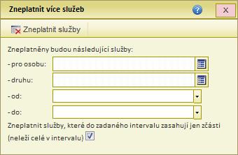 Modul Lidé Vzkazy Další možnosti práce se službami Mazání, resp. zneplatnění jedné služby můžeme provést v rámci její editace (viz Detail a editace služeb).