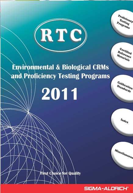 RTC Environmental Analysis Catalogue Proficiency Testing Dark Blue Water Pollution Analysis (WP)