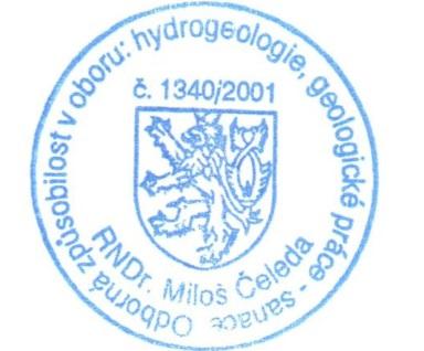 5. ZÁVĚR Při zpracování hydrogeologického posouzení byly využity zejména výsledky archivních průzkumných prací, provedených v širším okolí zájmového území.