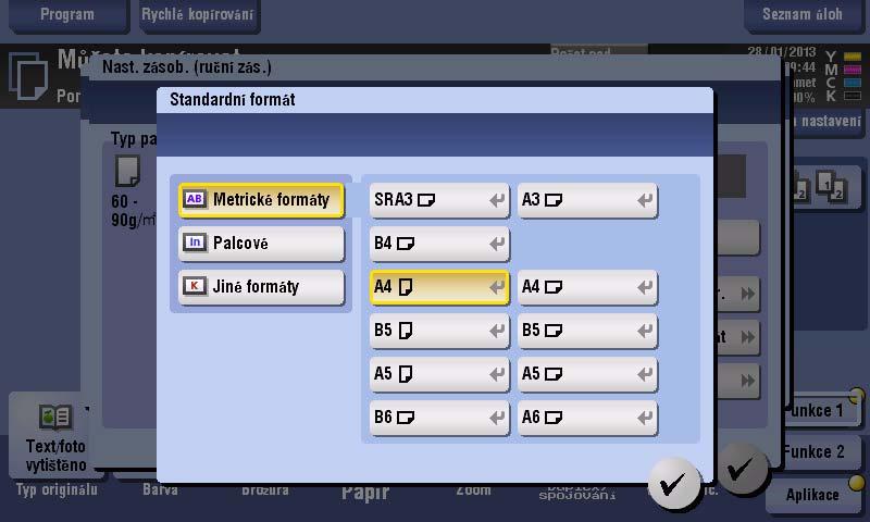 2.7 Vkládání papíru 2 6 Zadejte formát papíru. 1 % Pro automatickou detekci [Aut.