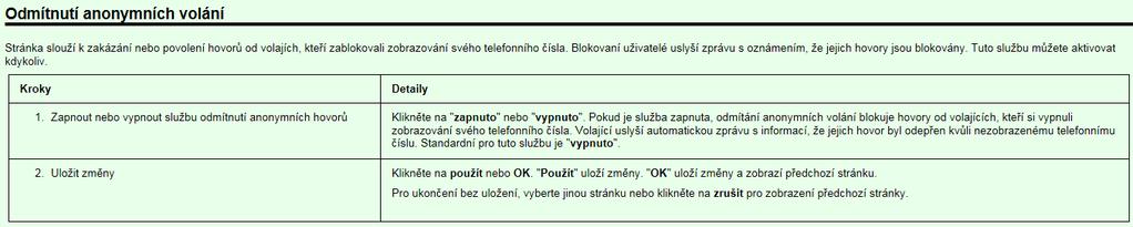 úprava JMÉNA UŽiVATELE Uživatelské jméno se používá jako vizitka v podnikovém telefonním seznamu, který je dostupný z aplikace Manažer hovorů.