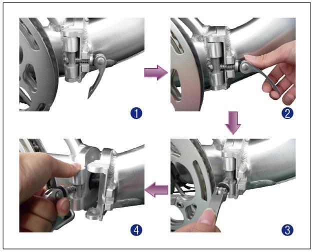 4 Rychloupínáky Při používání rychloupínacích prvků začněte přiměřeným utažením nastavovací matice rychloupínáku rukou a poté
