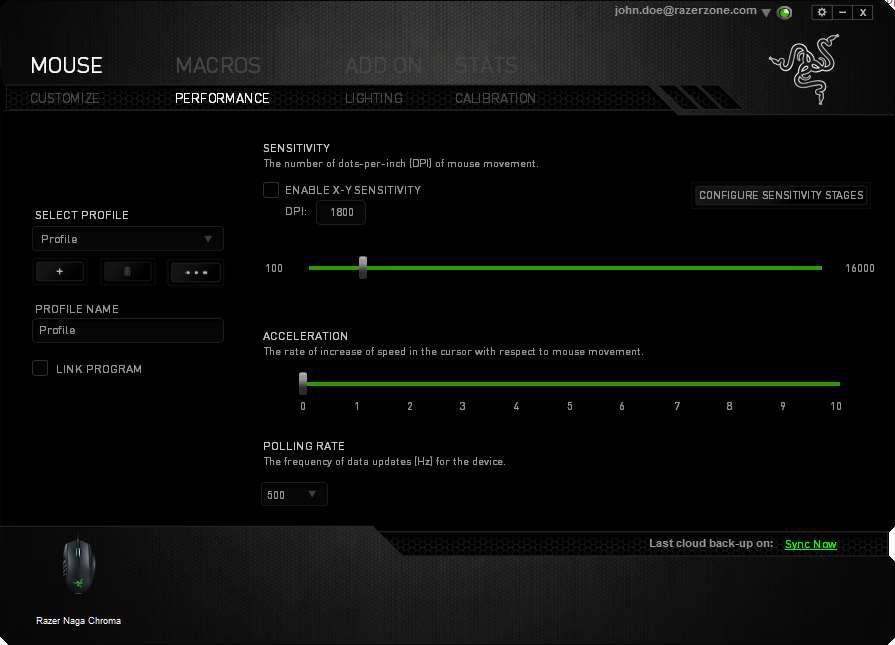 TAB. Macro umožnuje přiřadit tlačítku zvolené uložené makro funkce. O makrech více v MACROS Switch Profile umožnuje nadefinovaným tlačítkem změnu volby profilu z vašich uložených profilů.