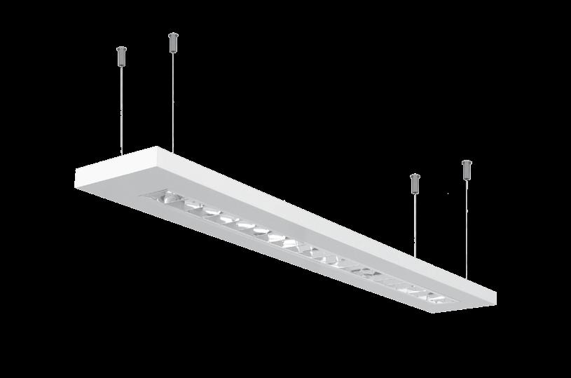 SLIM - závěsná přímo/nepřímá. SLIM - direct/indirect pendant luminaires. e P typ zdroje type of lamp patice socket Mřížka Louvre Raster Rozměry Size Maße Umístění up.