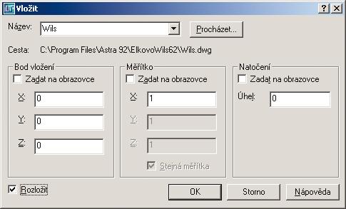 WILS a AutoCAD/ WILS and AutoCAD/ WILS und AutoCAD Pracovní postup/ operating instructions/ Arbeitsanweisung : 1) Spustit Wils Start Wils Wils starten 2) Spustit AutoCAD a otevřít stavební výkres