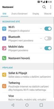 19 z 37 Přihlášení a odhlášení Wi-Fi sítě ikonu Nastavení.