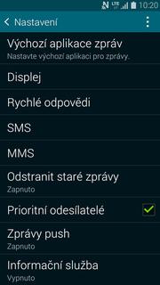 řádek SMS.