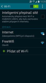 17 z 34 Přihlášení a odhlášení Wi-Fi sítě Wi-Fi.