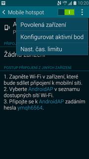 připojení k... Dále zvolíte možnost Mobile hotspot.