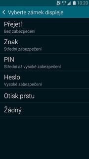 Vyberete možnost Zámek displeje.