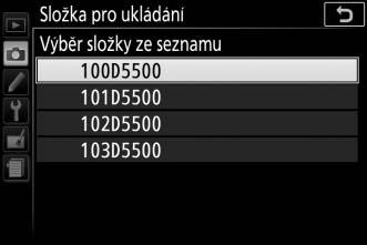 Výběr složek ze seznamu 1 Vyberte položku Výběr složky ze seznamu. Vyberte položku Výběr složky ze seznamu a stiskněte tlačítko 2. 2 Vyberte složku. Stisknutím tlačítek 1 a 3 vyberte složku.