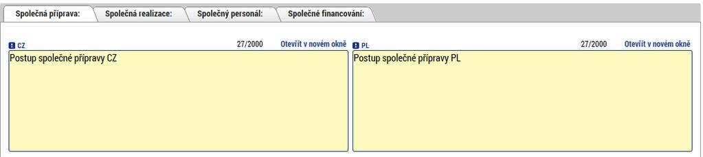 Přeshraniční dopad Záložka obsahuje několik textových polí, ve kterých je třeba popsat, jakým způsobem byly jednotlivé body naplněny.