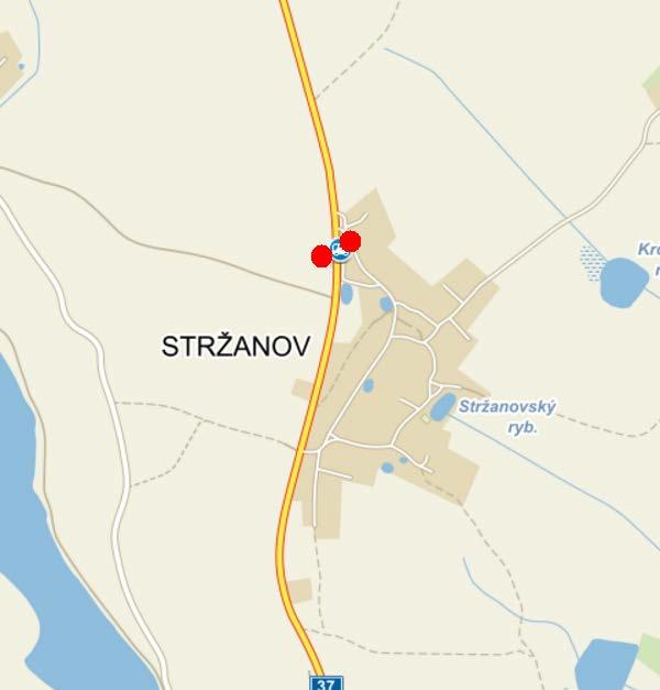 Mapa zastávky, detail č. 9 Stržanov (Obecně závazná vyhláška č.