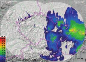 2002 pozorováno výrazné zvětšení chyby radarového odhadu v horských oblastech.