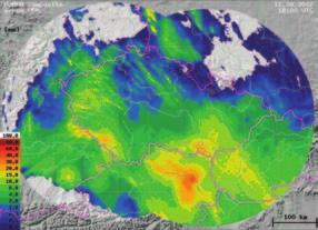 meteorologický radar.