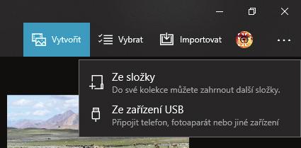 Druhá možnost je importovat přímo z připojeného zařízení (mobilní telefon nebo fotoaparát), který k