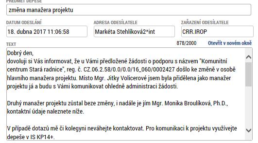 uživatele také přímo na projekt (objekt).