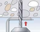 hloubka efektivní kotevní kotvy vyvrtané díry hloubka při průvl.
