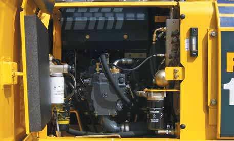 Snadný přístup k motoru, olejovému ﬁltru a odkalovacímu ventilu palivového systému Filtr motorového oleje a odkalovací ventil palivového systému jsou na snadno dosažitelném místě.